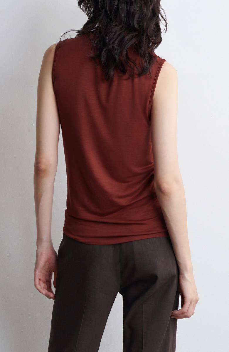COS Draped Mock Neck Tank, Alternate, color, Red Dark