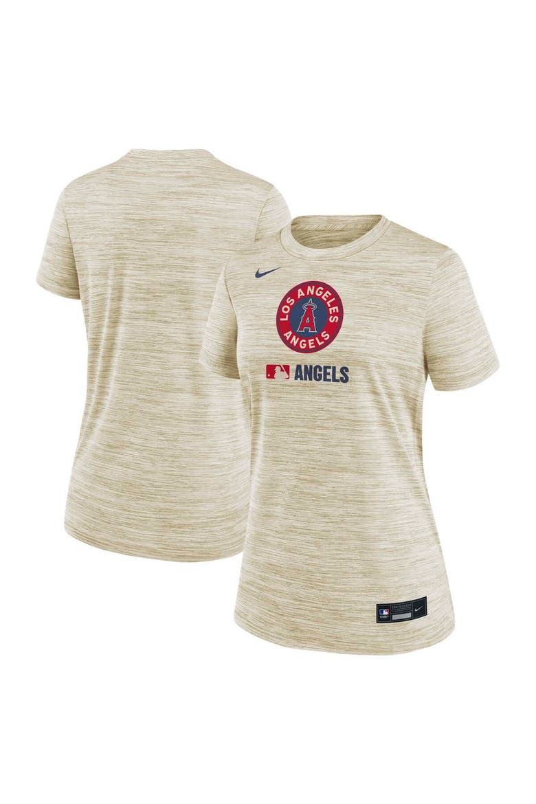 Women's Nike Natural Los Angeles Angels Authentic Collection City Connect Velocity Performance T-Shirt, Main, color, Natural