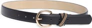Vince Camuto Studio Stud X Keeper Faux Leather Belt