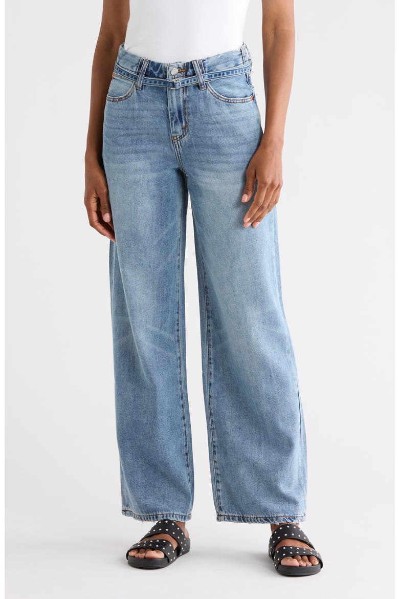 Brynn Belted High Waist Ankle Wide Leg Jeans, Main, color, COVE