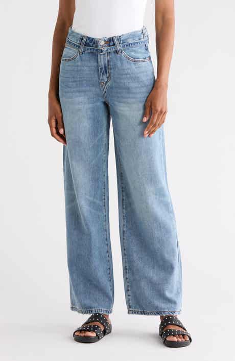 Habitual Brynn Belted High Waist Ankle Wide Leg Jeans