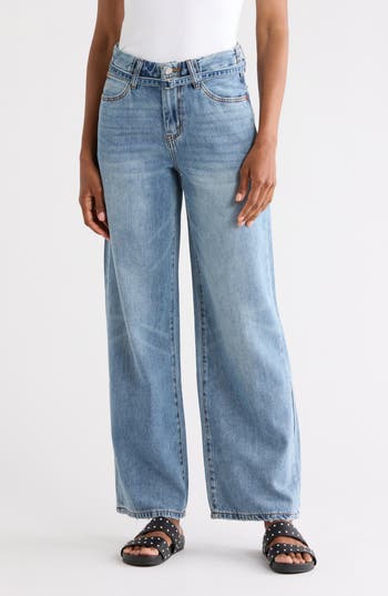 Habitual Brynn Belted High Waist Ankle Wide Leg Jeans in Cove at Nordstrom Rack, Size 25