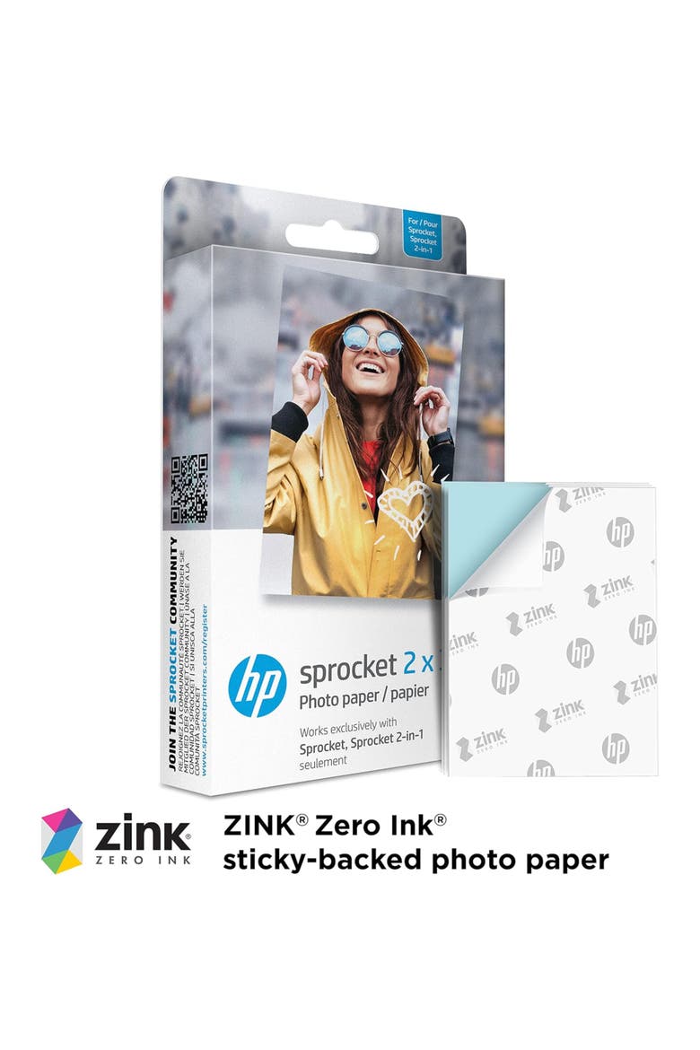 2x3 Photo Paper Kit 50 Pack + Accessories, Alternate, color, White