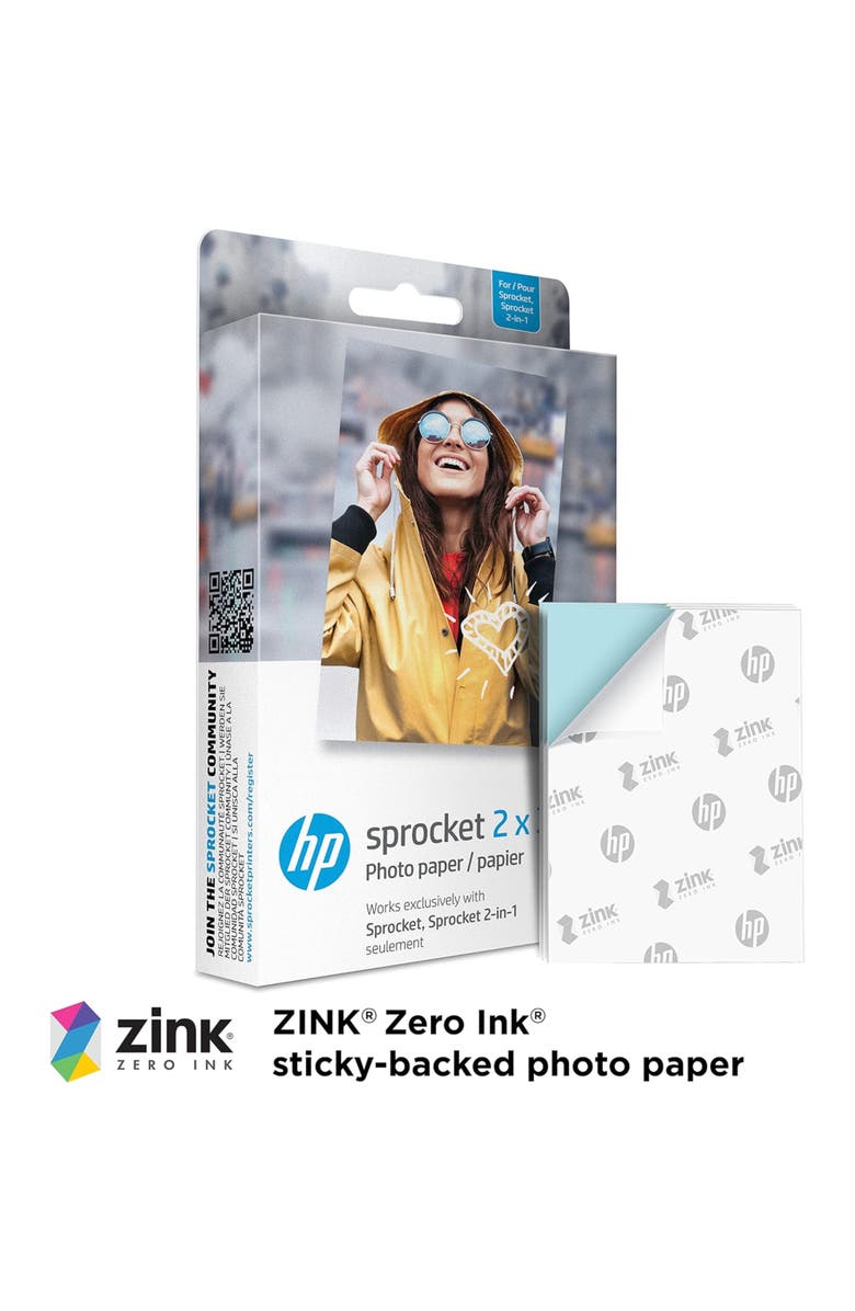 HP 2x3 Photo Paper Kit 50 Pack + Accessories, Alternate, color, White