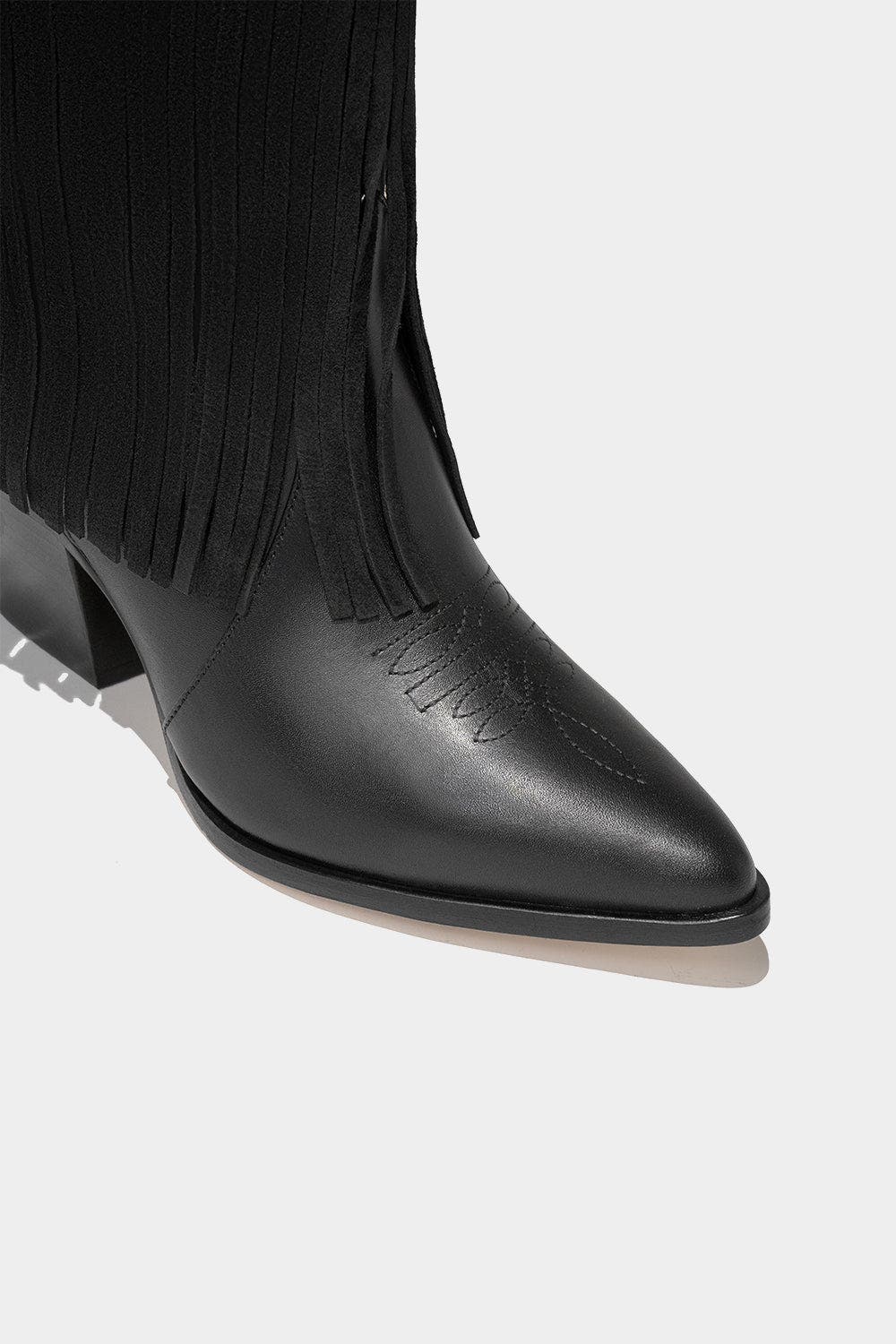 Dante Leather Fringe Boots Feelings, Alternate, color, Black