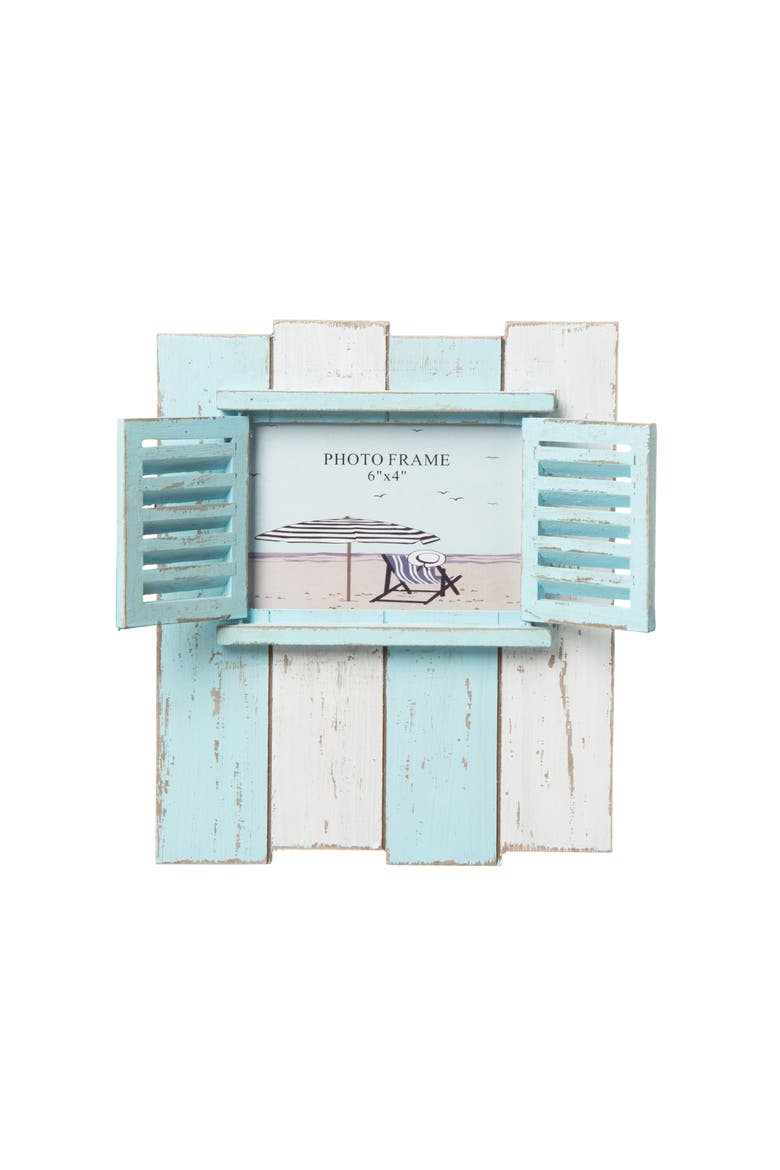 Light Blue & White Window Shutters 4X6 Photo Picture Frame, Main, color, Blue