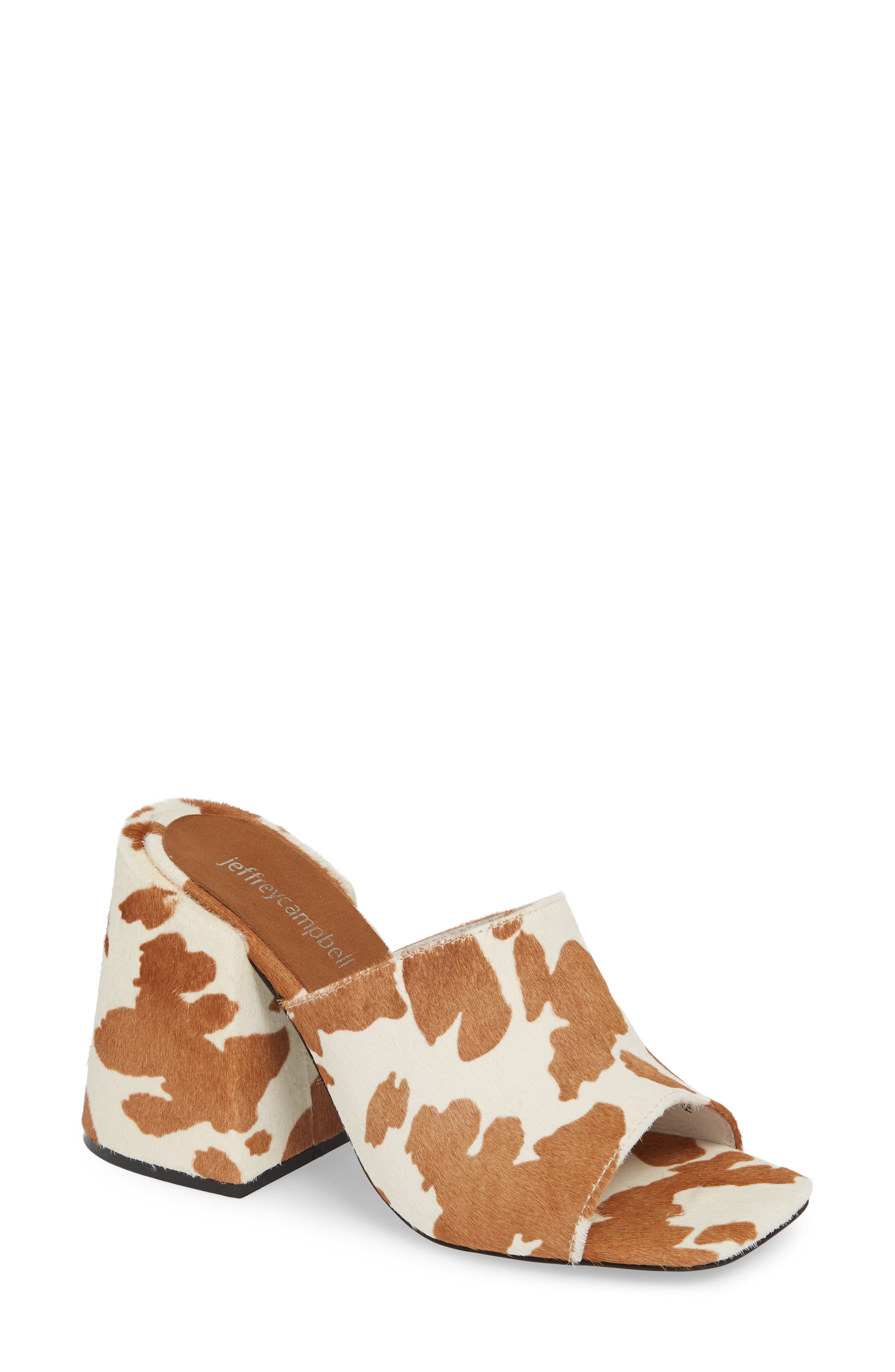 Jeffrey Campbell Colossal Big Heel Genuine Calf Hair Mule, Main, color, 