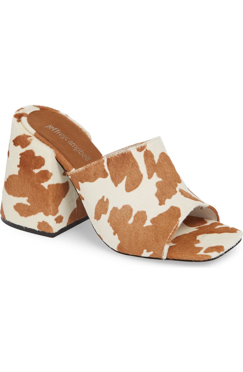 Jeffrey Campbell Colossal Big Heel Genuine Calf Hair Mule, Main, color,