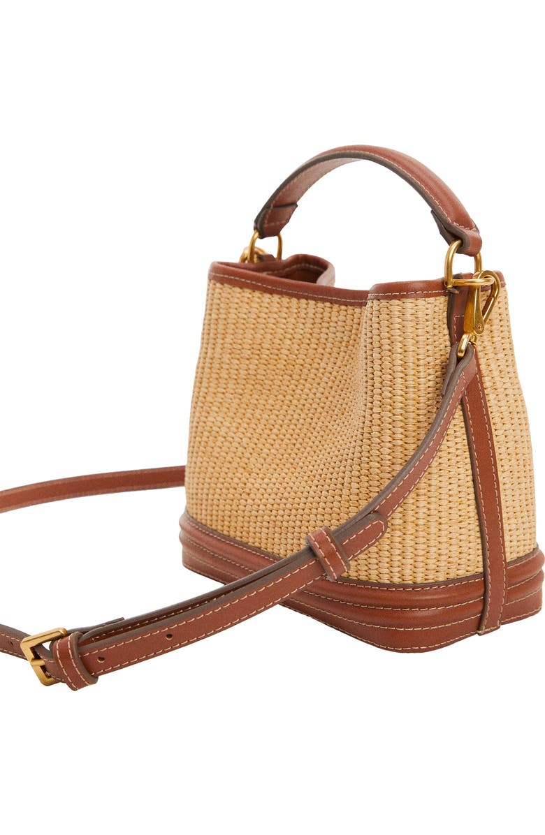 MANGO Raffia Effect Bucket Bag, Alternate, color,
