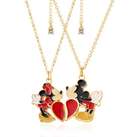 Minnie & Mickey Mouse Couples Necklace for Him and Her, 16"+3"