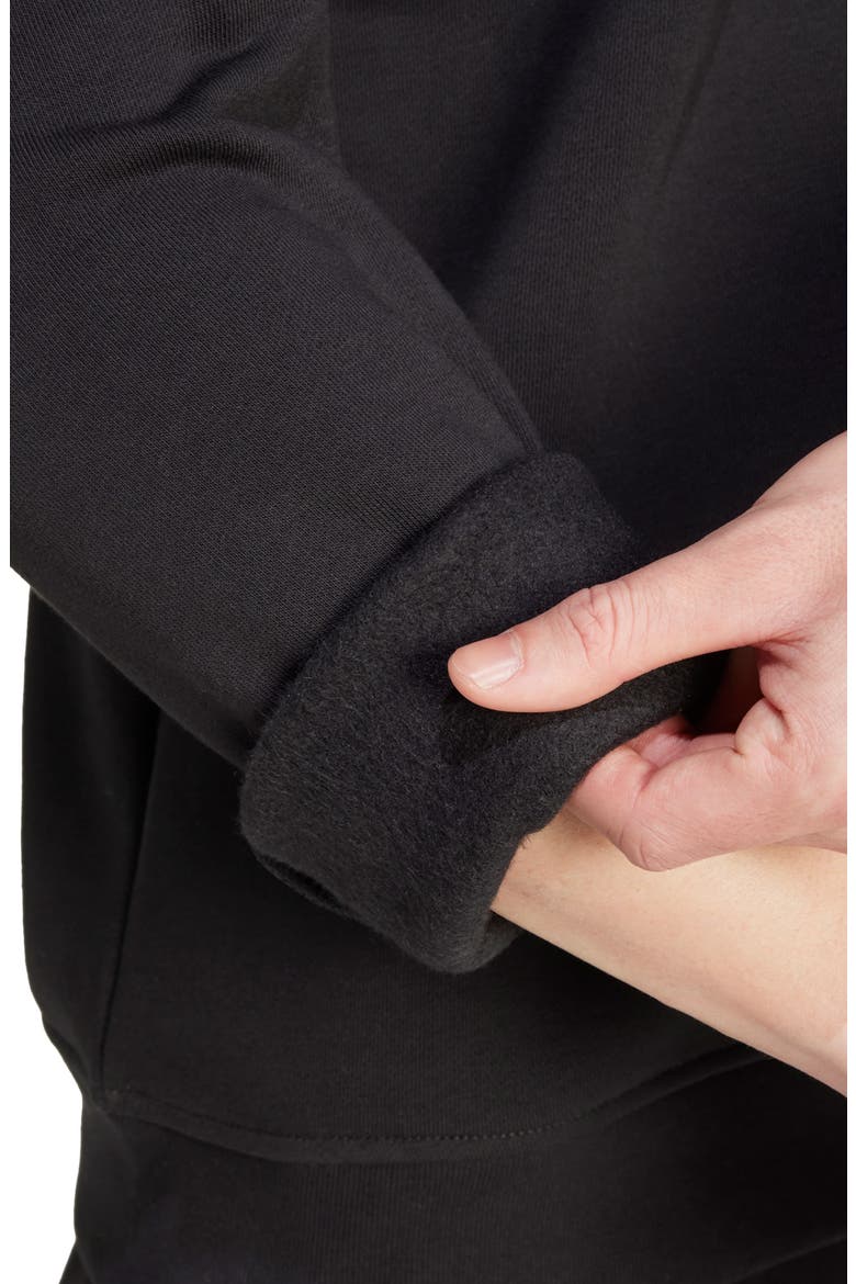 Trefoil Essentials Crewneck Sweatshirt, Alternate, color, BLACK