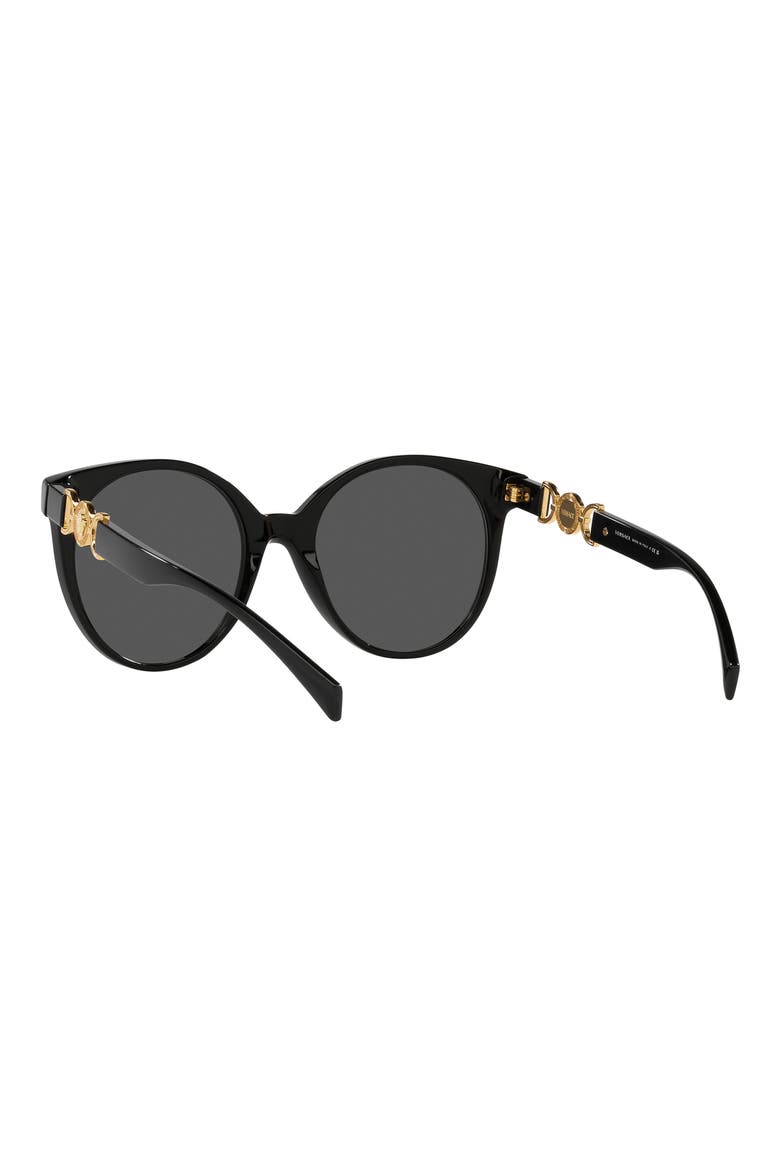 55mm Round Sunglasses, Alternate, color, BLACK