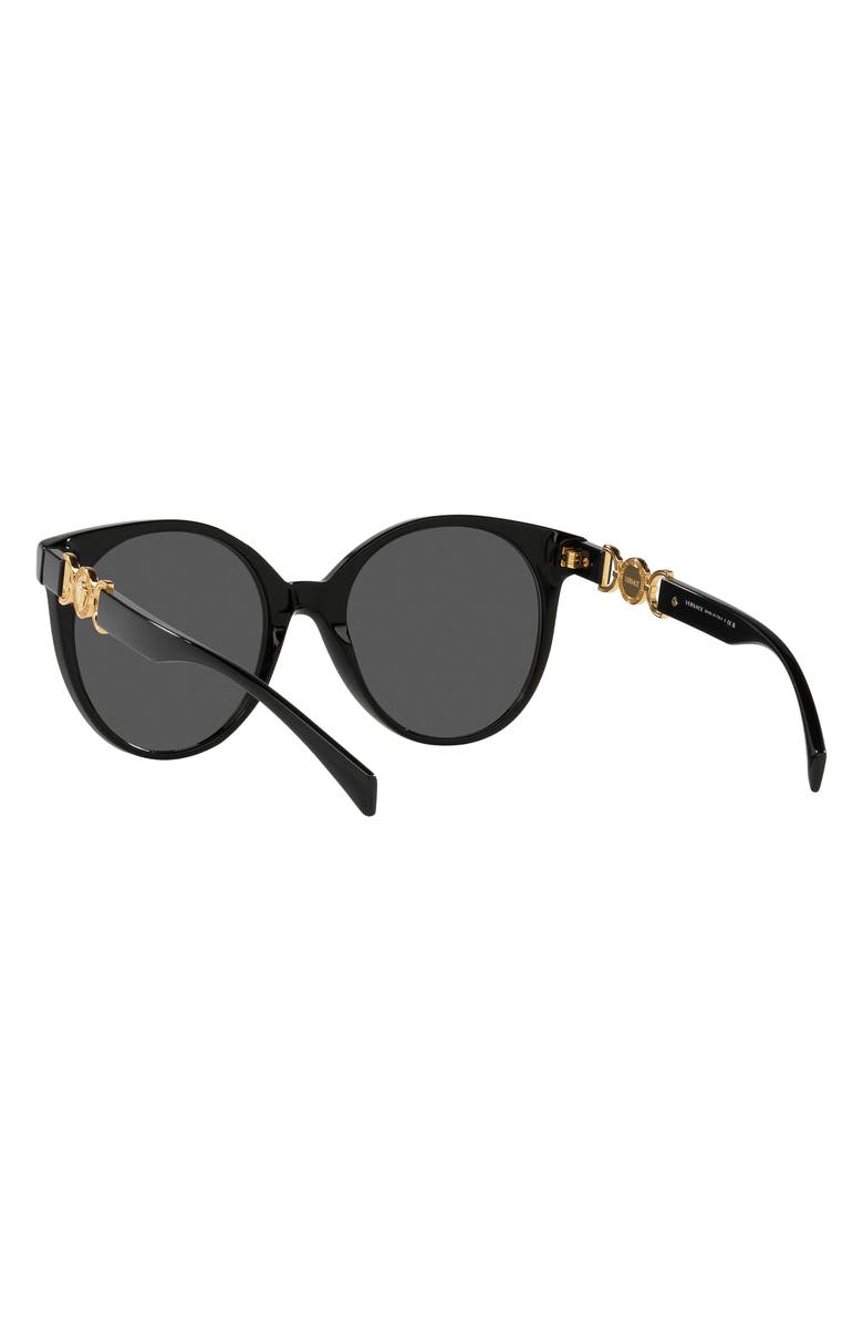 Versace 55mm Round Sunglasses, Alternate, color, Black