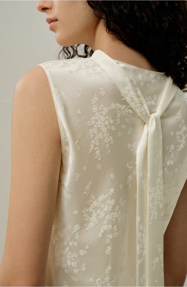 Lilysilk Ying Jacquard Silk Tank, Alternate, color, Lily White