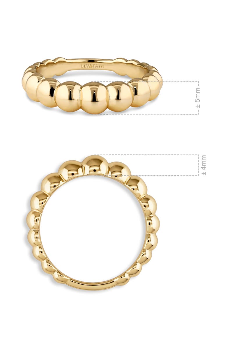DEVATA Beaded Ball Ring in Gold Plated Sterling Silver, Alternate, color, Yellow Gold