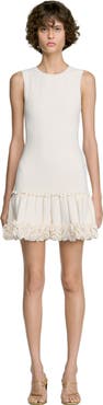 SANDRO Floral knit short dress