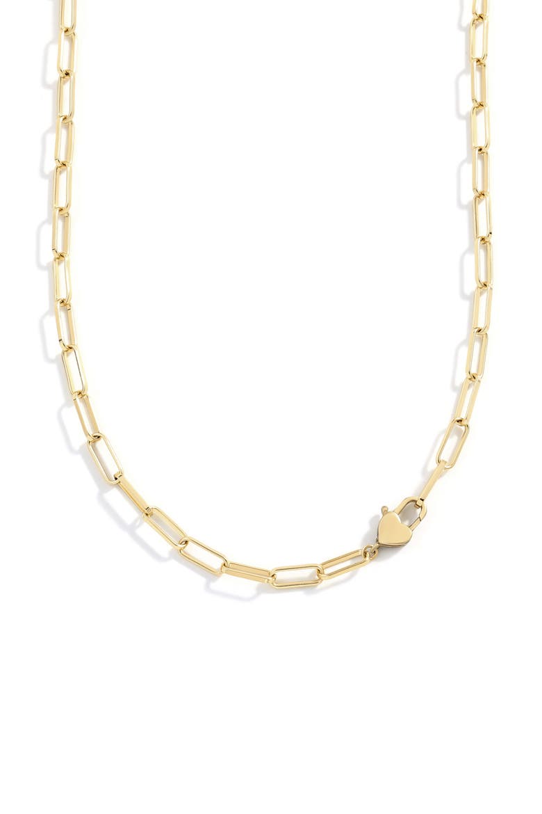 Heart Padlock Necklace, Main, color, 18k Gold Plated