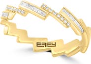 EFFY 14K Gold Plated Sterling Silver Diamond Stackable Ring