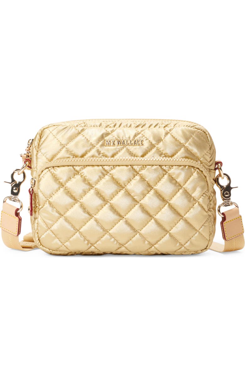 MZ Wallace Small Metro Quilted Nylon Camera Bag, Main, color, Light Gold Pearl Metallic