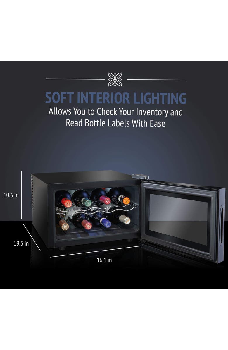 Ivation 8 Bottle Horizontal Thermoelectric Wine Cooler, Alternate, color, 