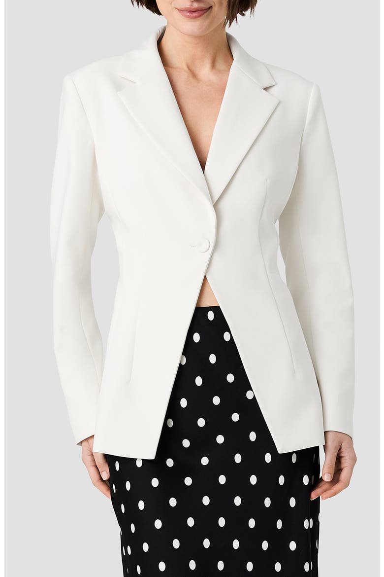 Azra Cinched One-Button Blazer, Main, color, PORCELAIN MULTI
