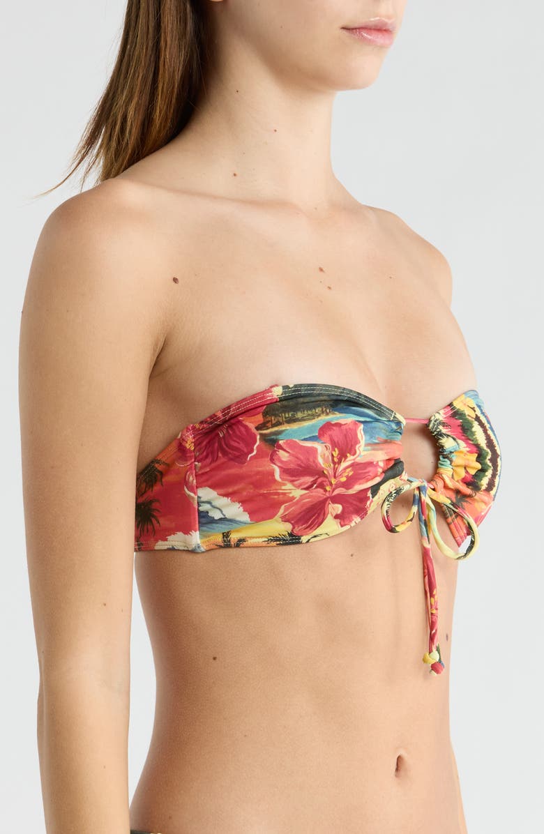 PacSun Jalen Tropical Pirnt Bandeau Bikini Top, Alternate, color, Yellow Multi