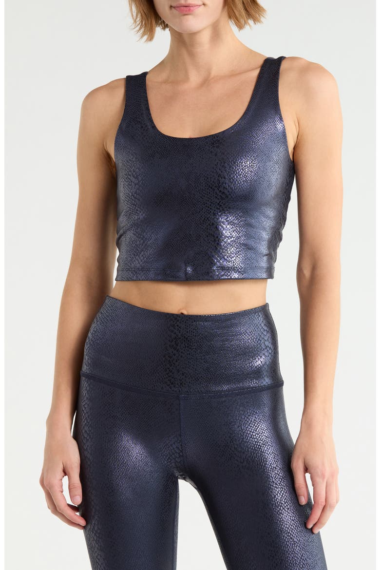 Powershine Sport Street Crop Tank Top, Main, color, NAVY VIPER NAVY