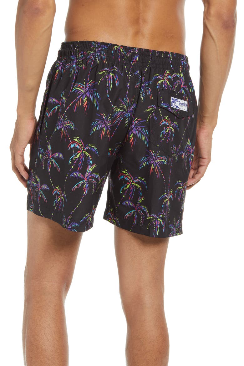 Sano Palm Tree Swim Trunks, Alternate, color, NEON PALM TREES