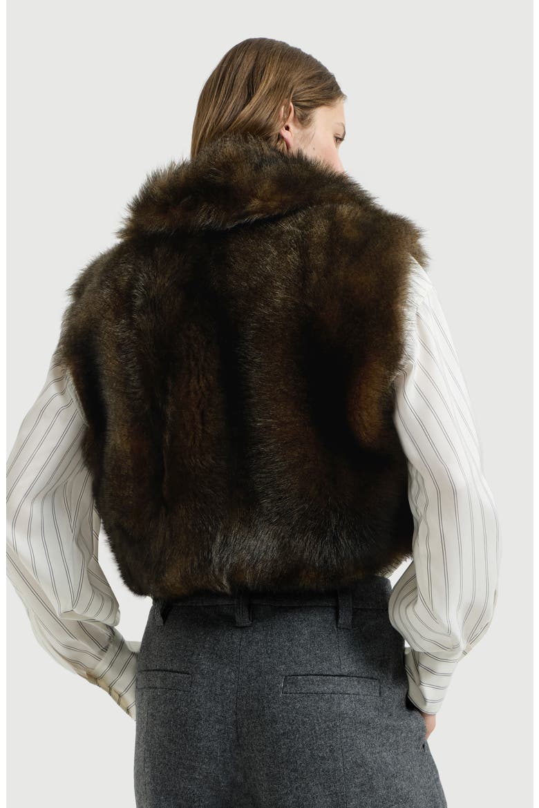 Soft shearling vest, Alternate, color, Pine Cone Brown