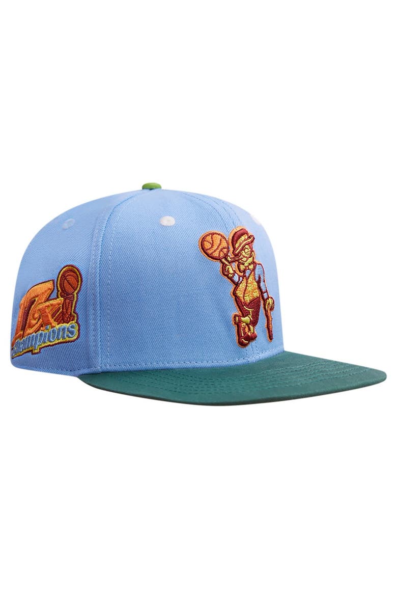 Men's Pro Standard Light Blue/Green Boston Celtics Retro Program 2-Tone Snapback Hat, Main, color, Light Blue