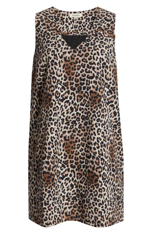 Du Paradis Heather Shift Minidress In Leopard