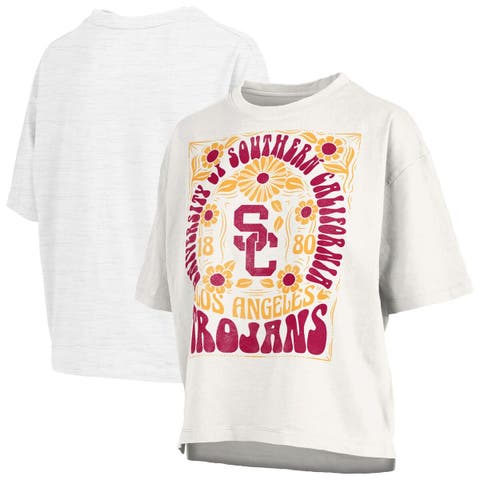 Women's Pressbox White USC Trojans Harmony Oversized T-Shirt