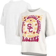 PRESSBOX Women's Pressbox White USC Trojans Harmony Oversized T-Shirt