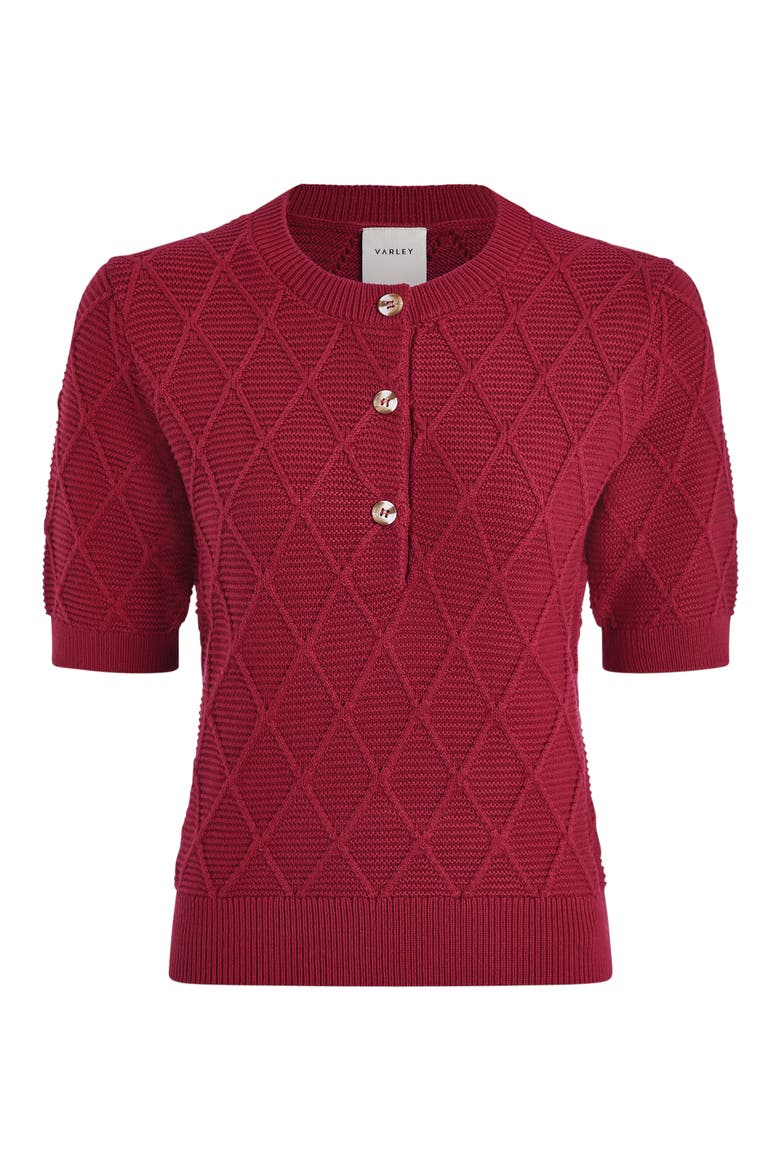 Merryn Diamond Knit Sweater, Alternate, color, RICH RASPBERRY