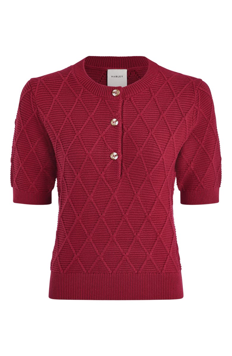 Varley Merryn Diamond Knit Sweater, Alternate, color, Rich Raspberry