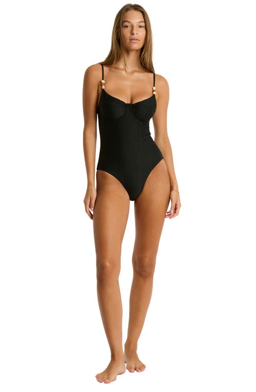 Sea Level Caracus Balconette Underwire One-piece Swimsuit In Black