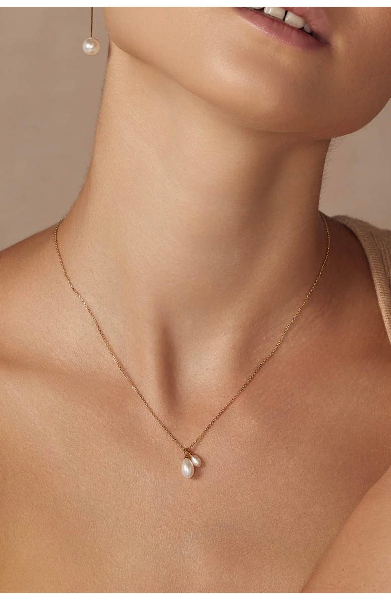 Bearfruit Jewelry 18k Gold Plated Sterling Silver Maisie Pearl Pendant Necklace Holiday Gift Idea, Alternate, color, Gold