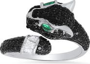 Queen Jewels Sterling Silver Pavé Cubic Zirconia Panther Bypass Ring
