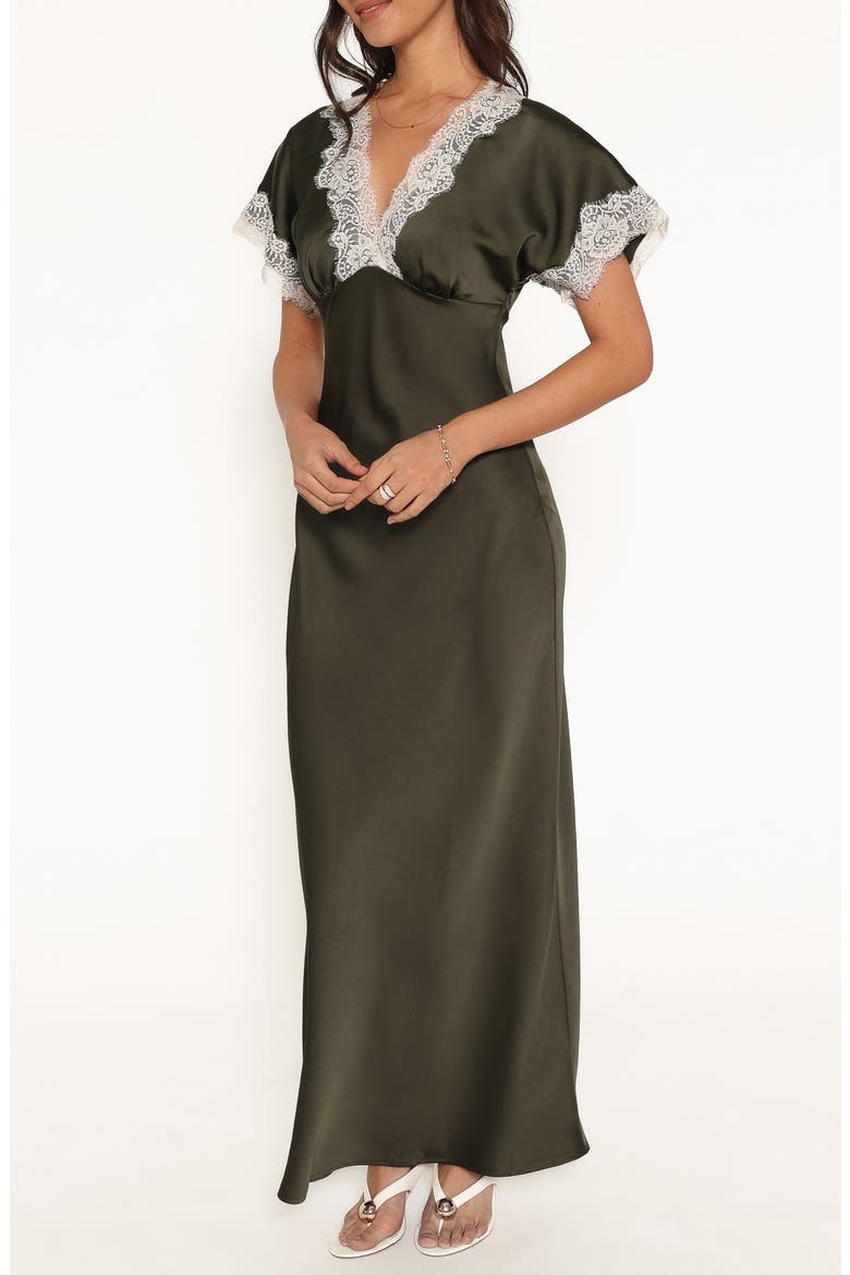 Elston Lace Trim Maxi Dress, Alternate, color, OLIVE