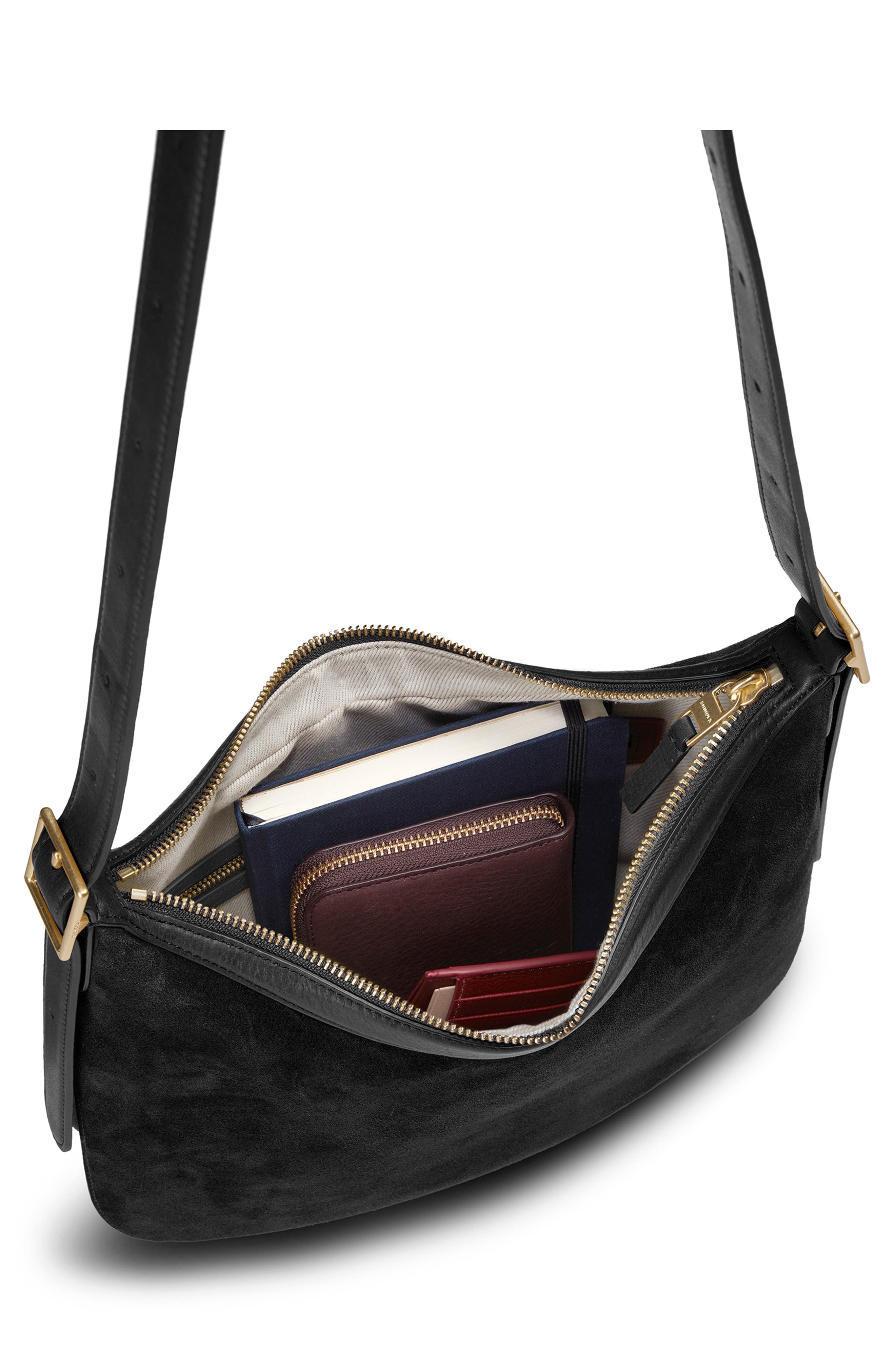 Medium Bixby Leather Crossbody Bag, Alternate, color, BLACK