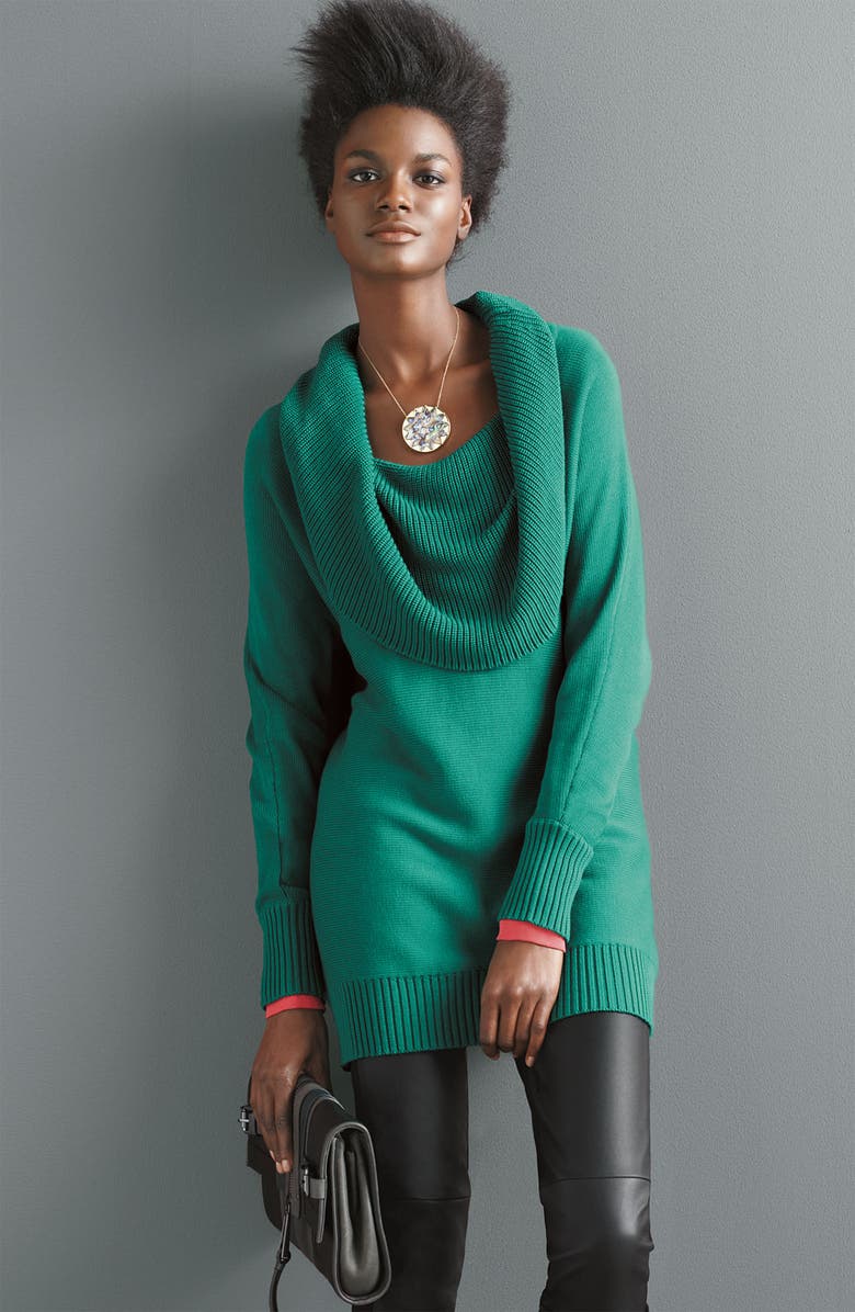 Two by Vince Camuto Faux Leather & Knit Leggings, Alternate, color, 