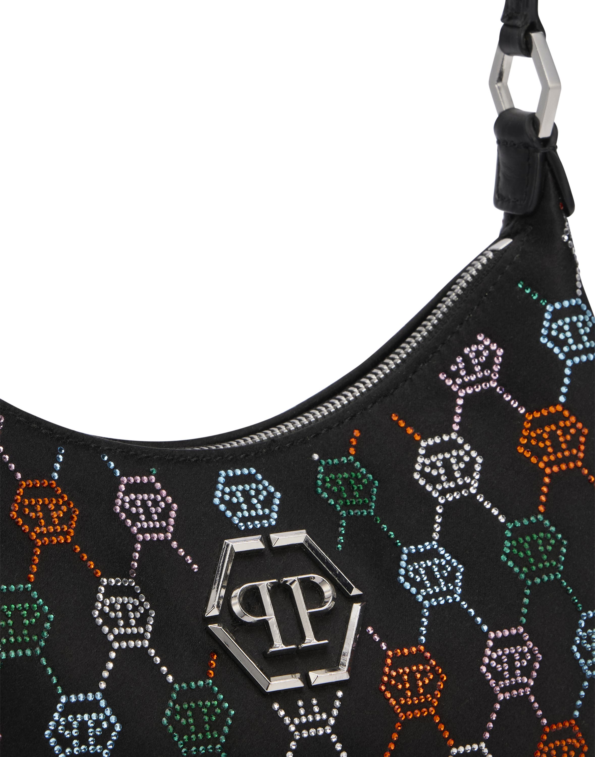 Shoulder Bag Multicolor Monogram Strass Women, Alternate, color, black/multicolored