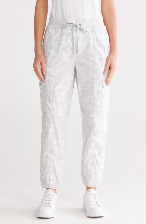 Ribbed Drawstring Waist Cargo Joggers