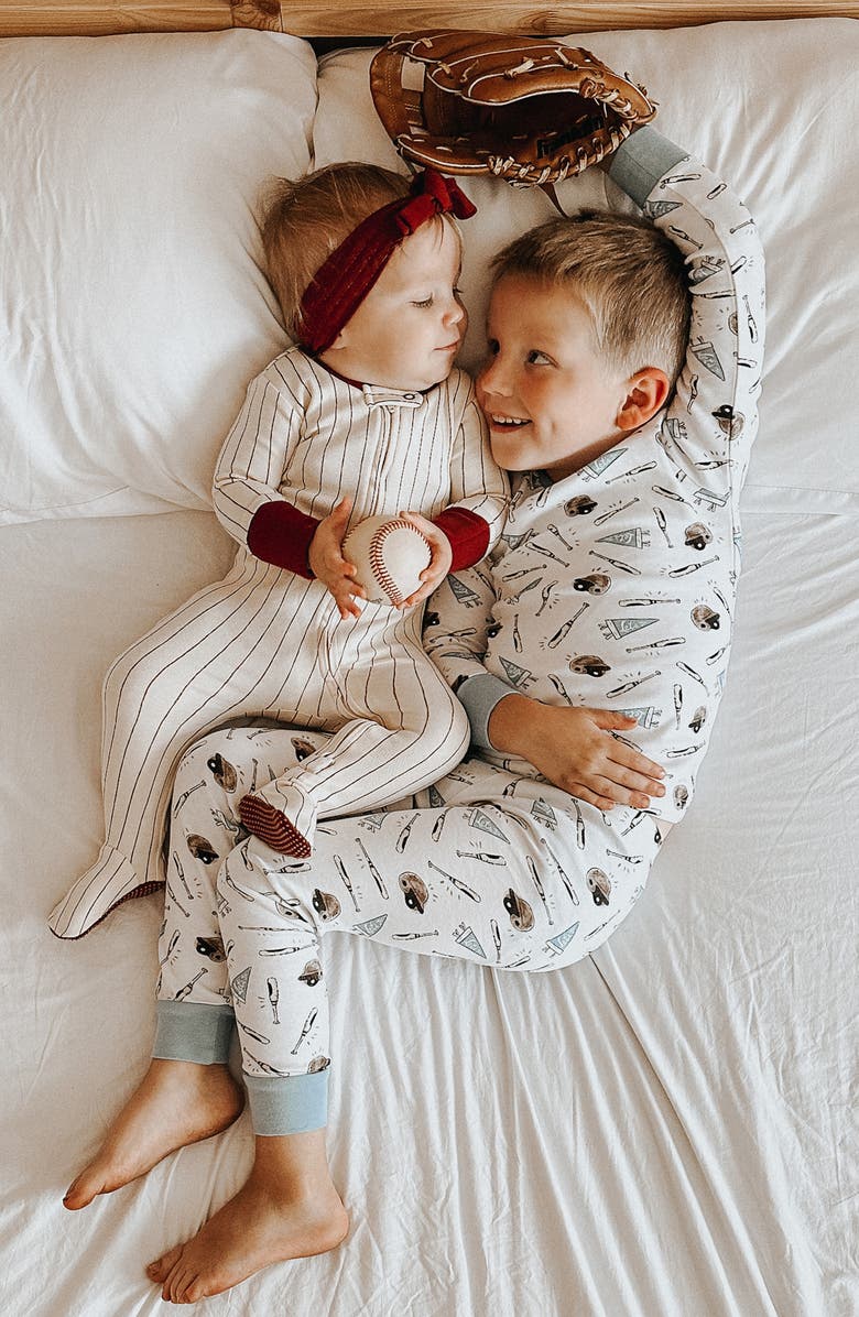 L'ovedbaby Print Fitted Organic Cotton Two-Piece Pajamas, Alternate, color, Let's Go