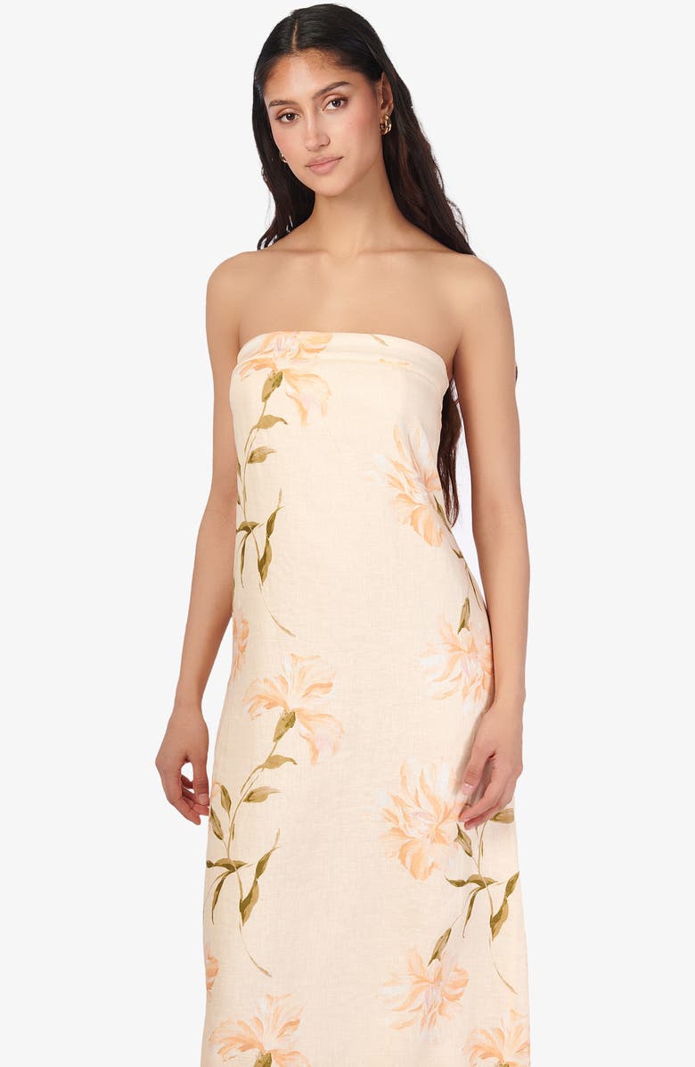 CAMI NYC Andalus Strapless Linen Maxi Dress, Alternate, color, 