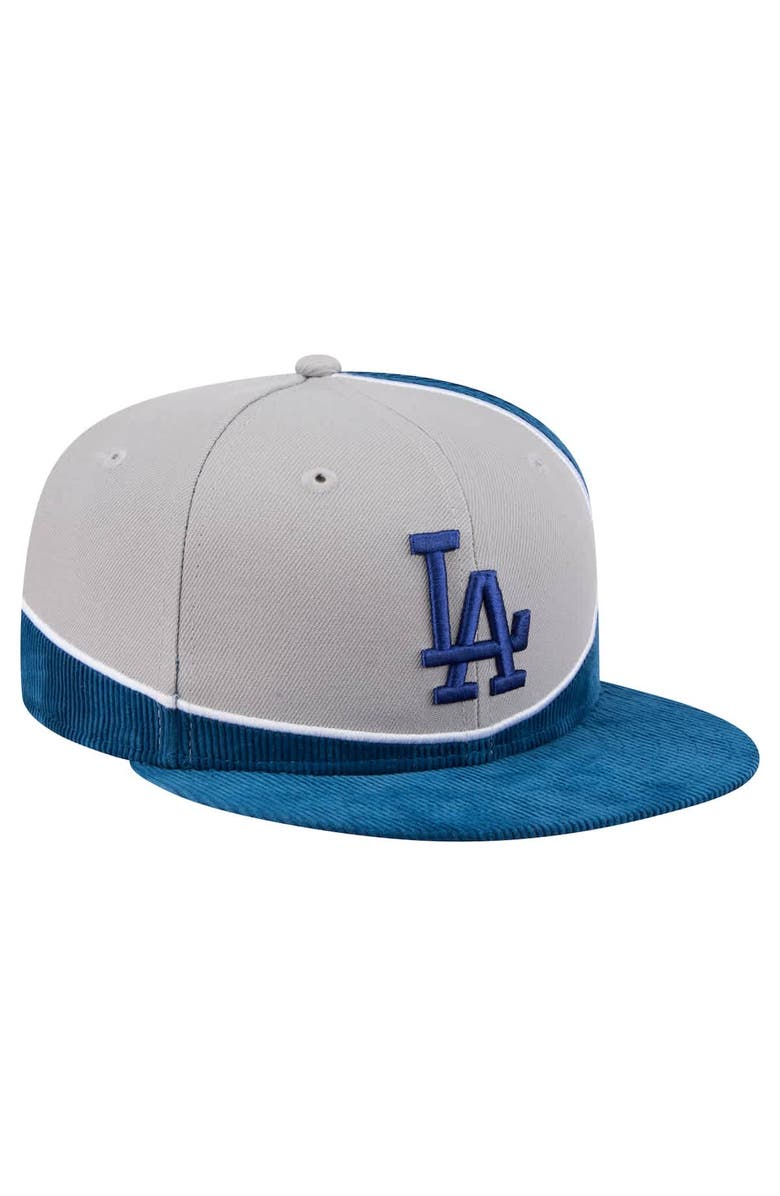 New Era Men's New Era Royal/Gray Los Angeles Dodgers Retro Split Corduroy Snapback Hat, Alternate, color, Royal