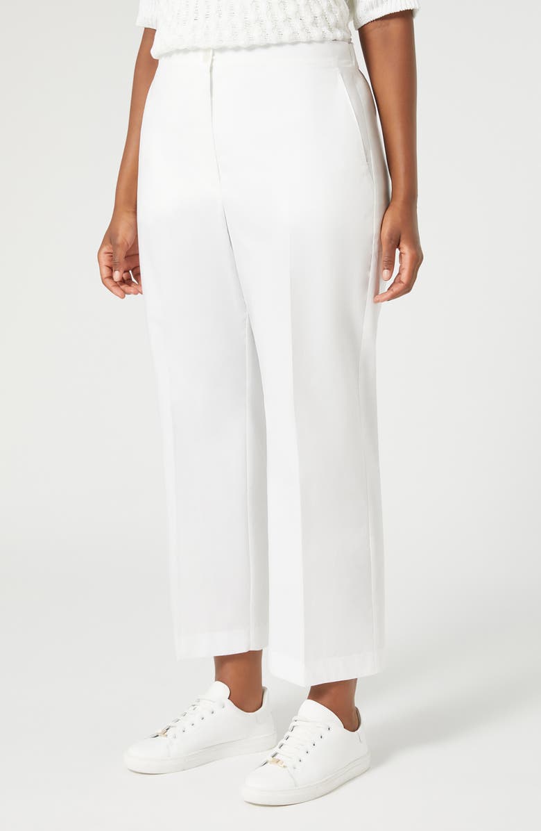 Marina Rinaldi Ramo Cotton Ankle Pants, Main, color, Optical White