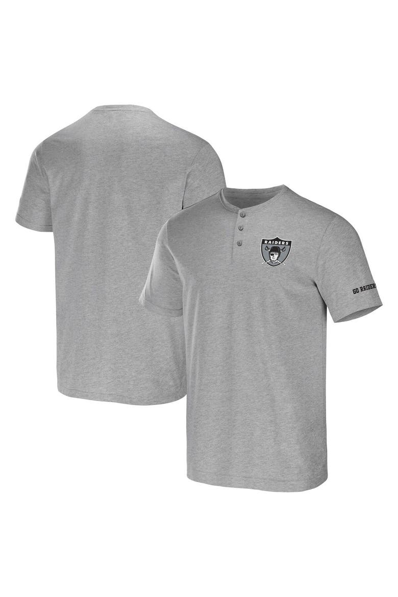 Men's NFL x Darius Rucker Collection by Fanatics Heather Gray Las Vegas Raiders Henley T-Shirt, Main, color, Heather Gray
