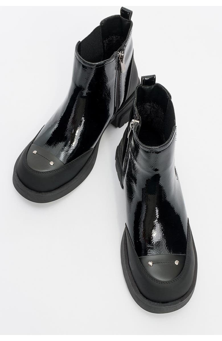 Prologue Shoes Albia Zip Boot, Alternate, color, Black Patent Faux Leather