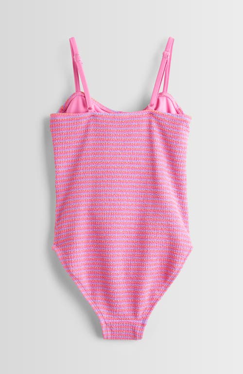 Treasure & Bond Kids' Textured Cutout Swimsuit In Pink